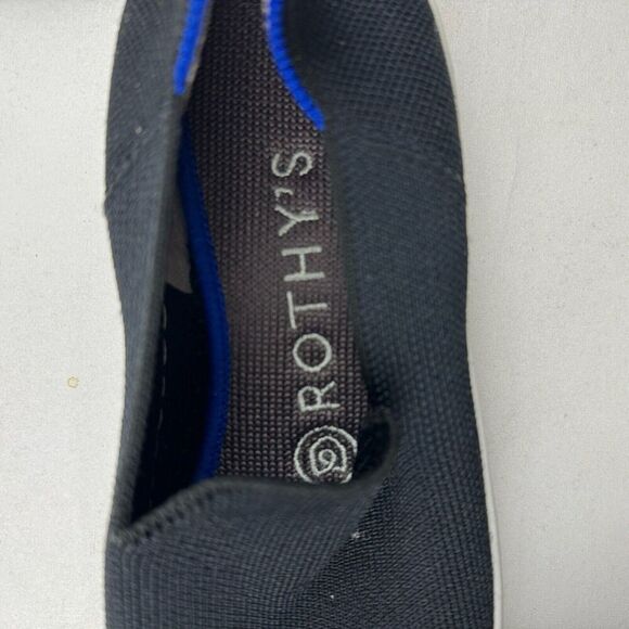 ROTHY'S Black Original Slip On Sneakers Sz 6.5 Washable Knit Recycled Materials - Picture 11 of 12